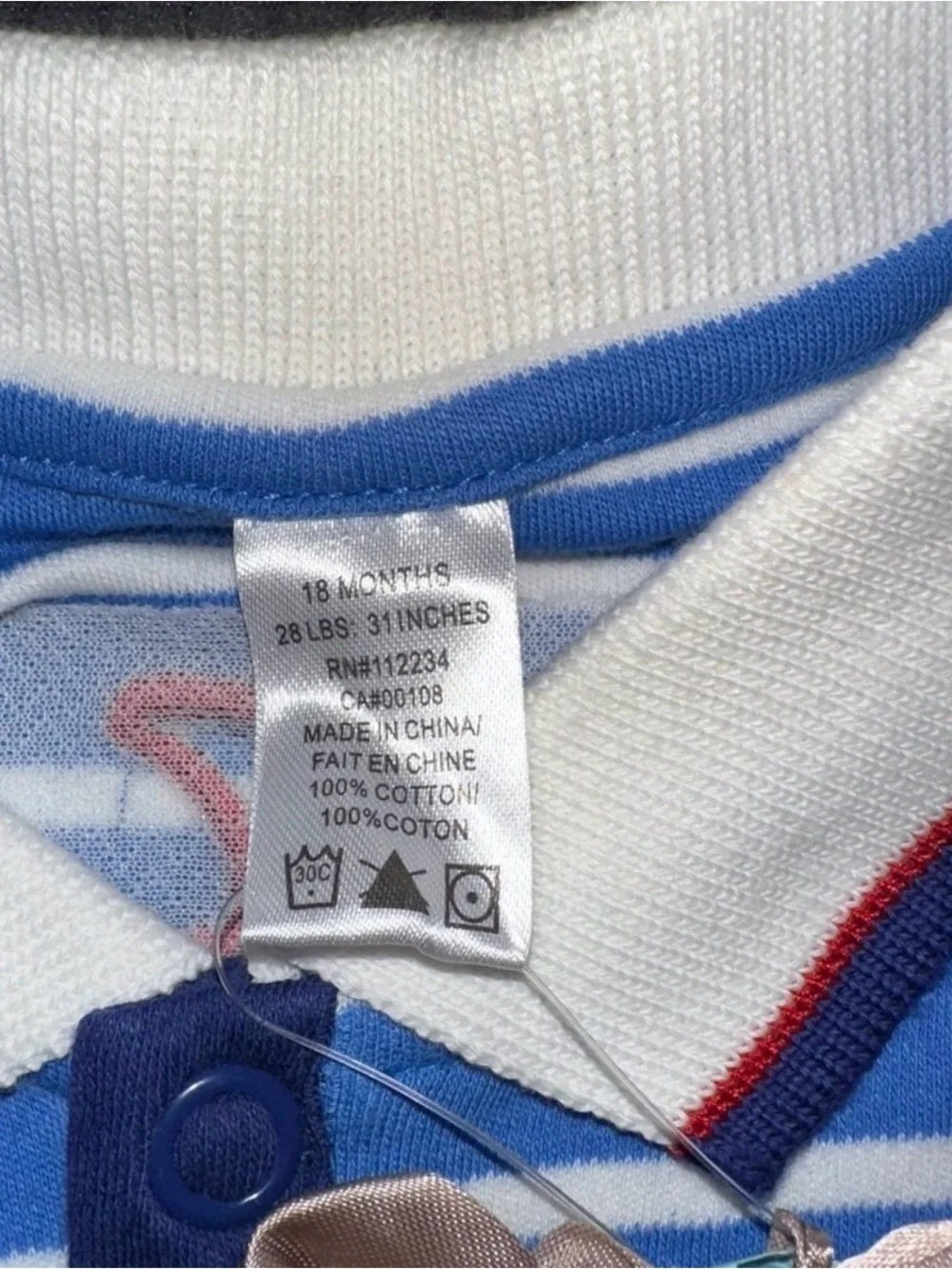 SoZo Boys Polo Shirt 18 Months Blue Striped Shark Beach Club Cotton NWT Toddler